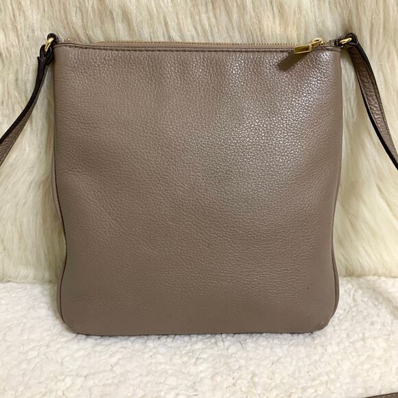 MICHAEL KORS BEDFORD Mushroom Pebbled Leather Slim Flat Crossbody Messenger Bag - Picture 6 of 16